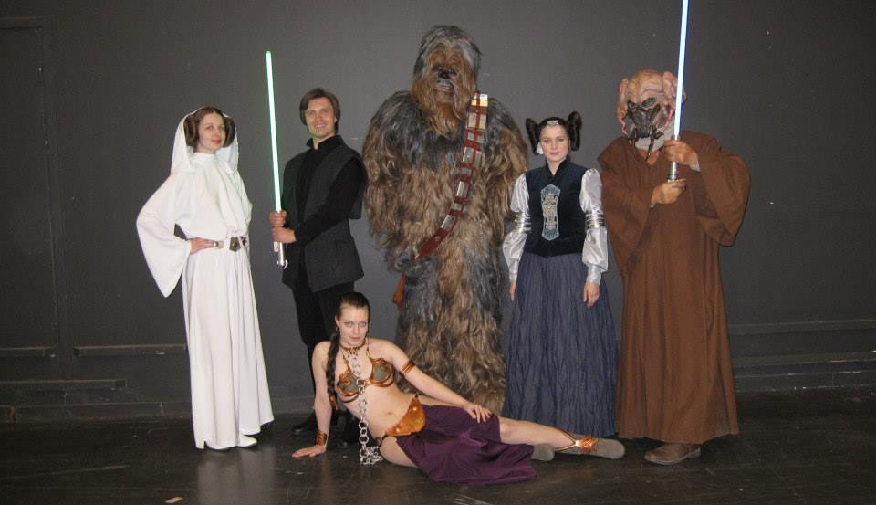 Nordic Base costumes, Leia, Luke Skywalker, Chewbacca, Padme